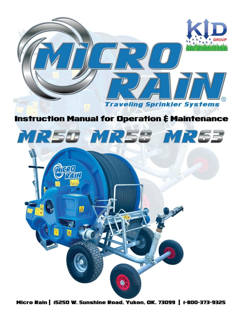 MR50, MR58, MR63 Operator's Manual
